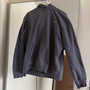 Nike Charcoal Gray Pullover Hoodie with Swoosh